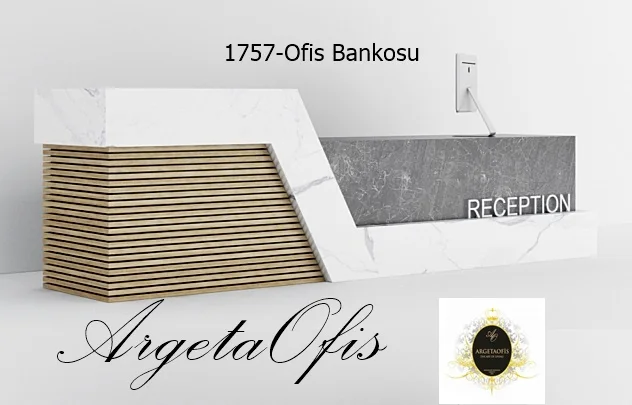 1756 Karşılama Bankoları - Marmo_Beyaz Mermer ve Afrika Ceviz renklerindedir. 1756 Karşılama Bankoları
